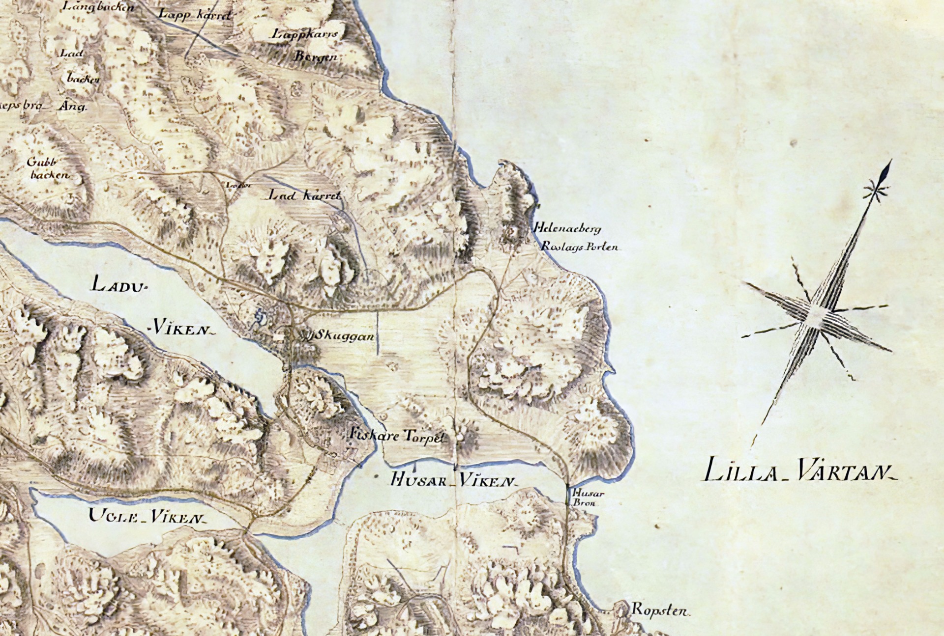 Stora Skuggan på karta från 1794